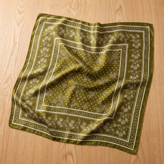 Bracksley gold floral satin scarf for women, 27 inch square — view 1