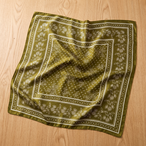 Bracksley gold floral satin scarf for women, 27 inch square — view 1