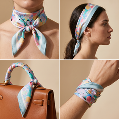 Bracksley multicolor floral satin scarf for women, 27 inch square — view 3