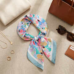 Bracksley multicolor floral satin scarf for women, 27 inch square — view 2