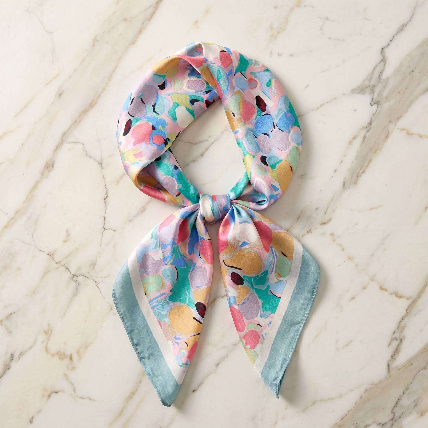 Bracksley multicolor floral satin scarf for women, 27 inch square — view 1
