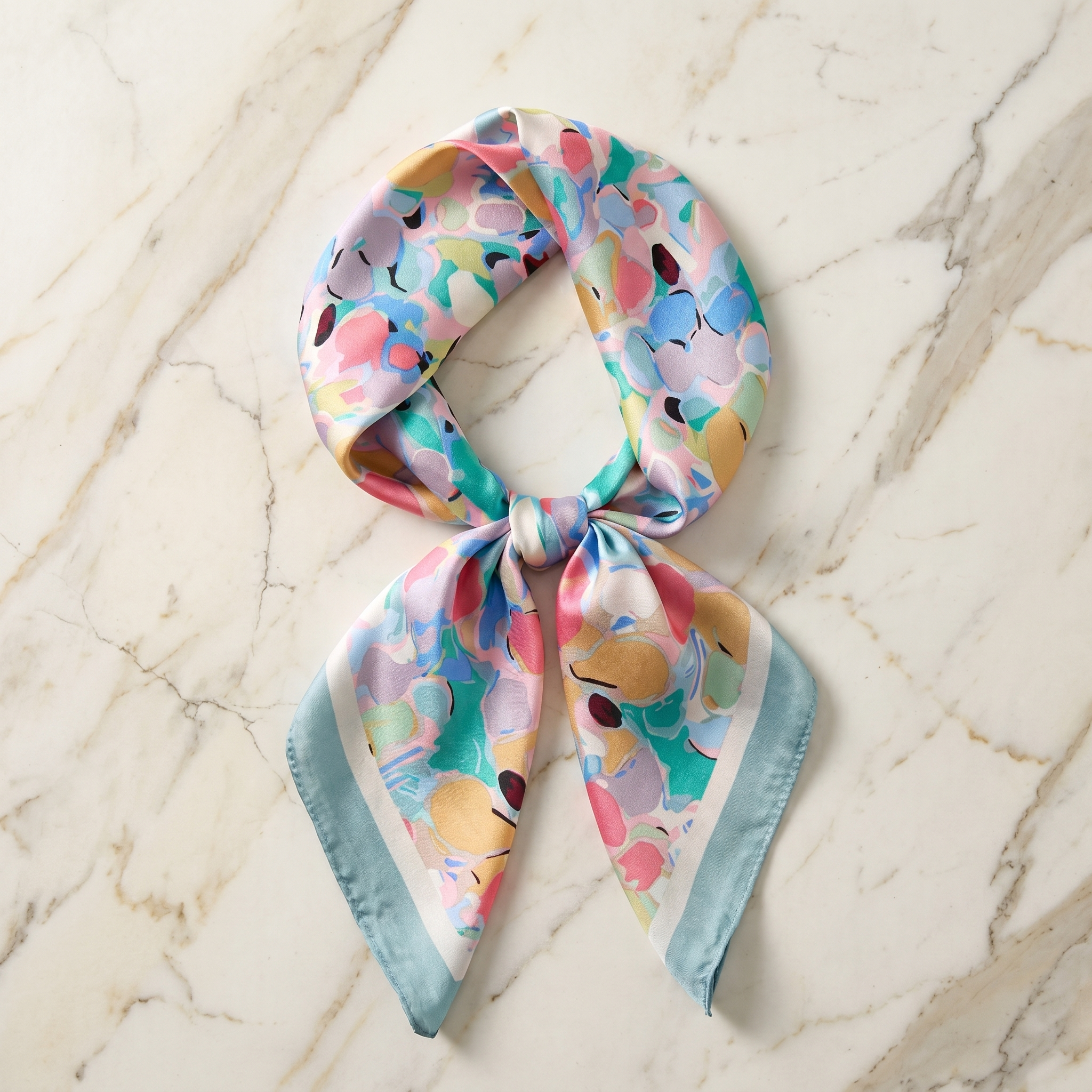 Bracksley multicolor floral satin scarf for women, 27 inch square — view 1