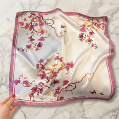 Bracksley multicolor floral satin scarf for women, 27 inch square — view 1
