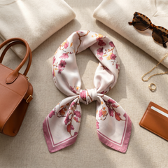 Bracksley multicolor floral satin scarf for women, 27 inch square — view 2