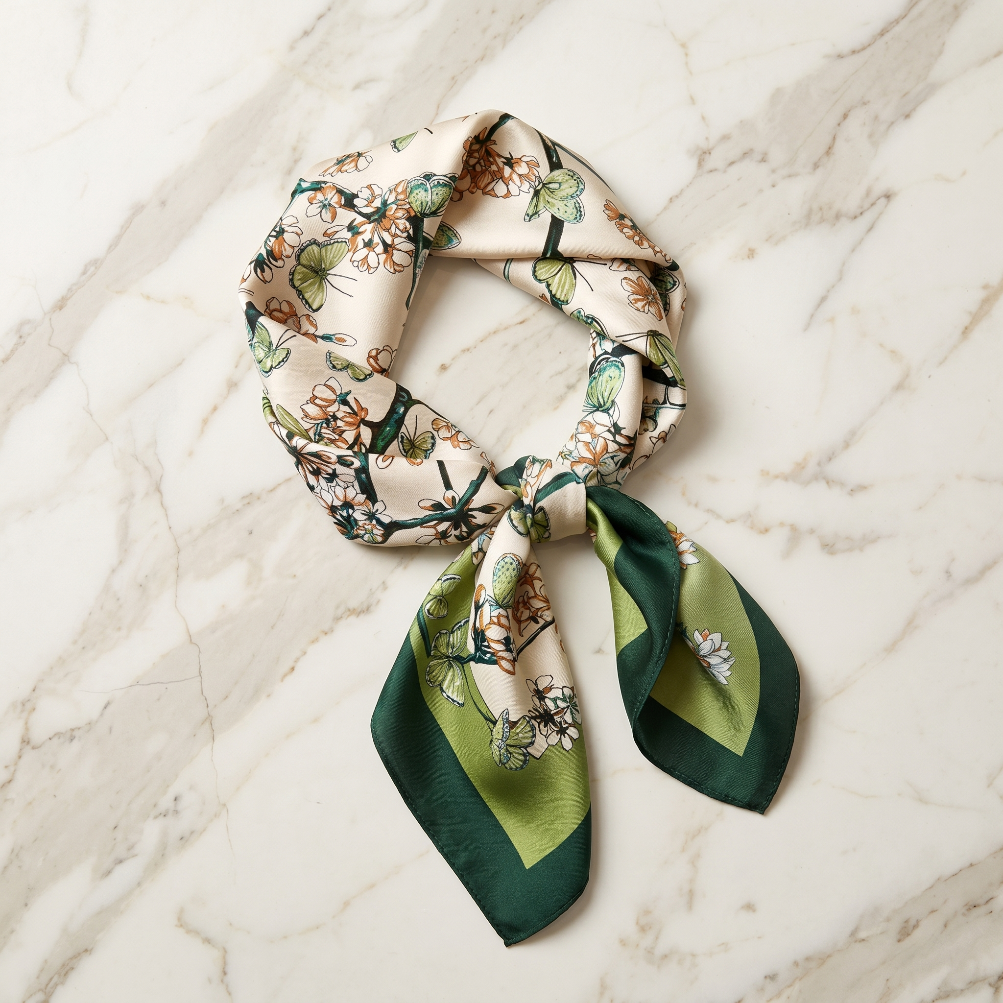 Bracksley multicolor floral satin scarf for women, 27 inch square — view 1
