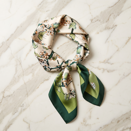 Bracksley multicolor floral satin scarf for women, 27 inch square — view 1