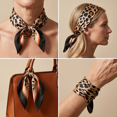 Bracksley multicolor animal satin scarf for women, 27 inch square — view 3