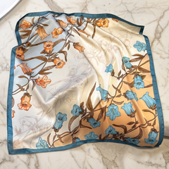 Bracksley multicolor floral satin scarf for women, 27 inch square — view 1