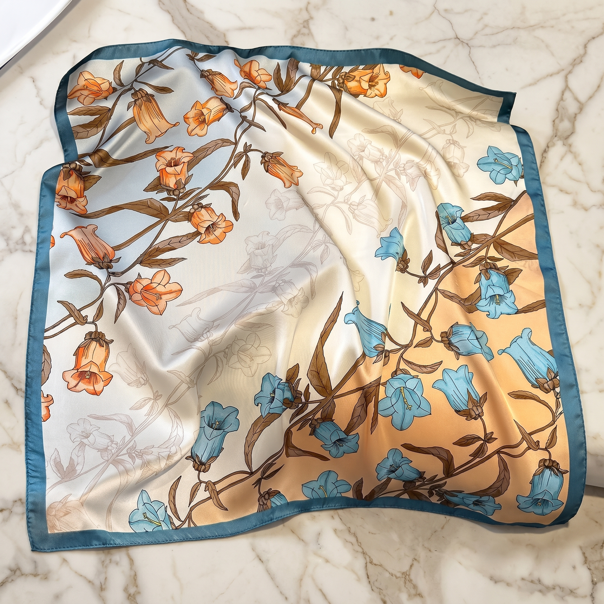 Bracksley multicolor floral satin scarf for women, 27 inch square — view 1