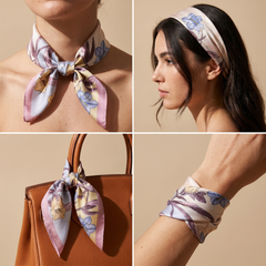 Bracksley multicolor floral satin scarf for women, 27 inch square — view 3