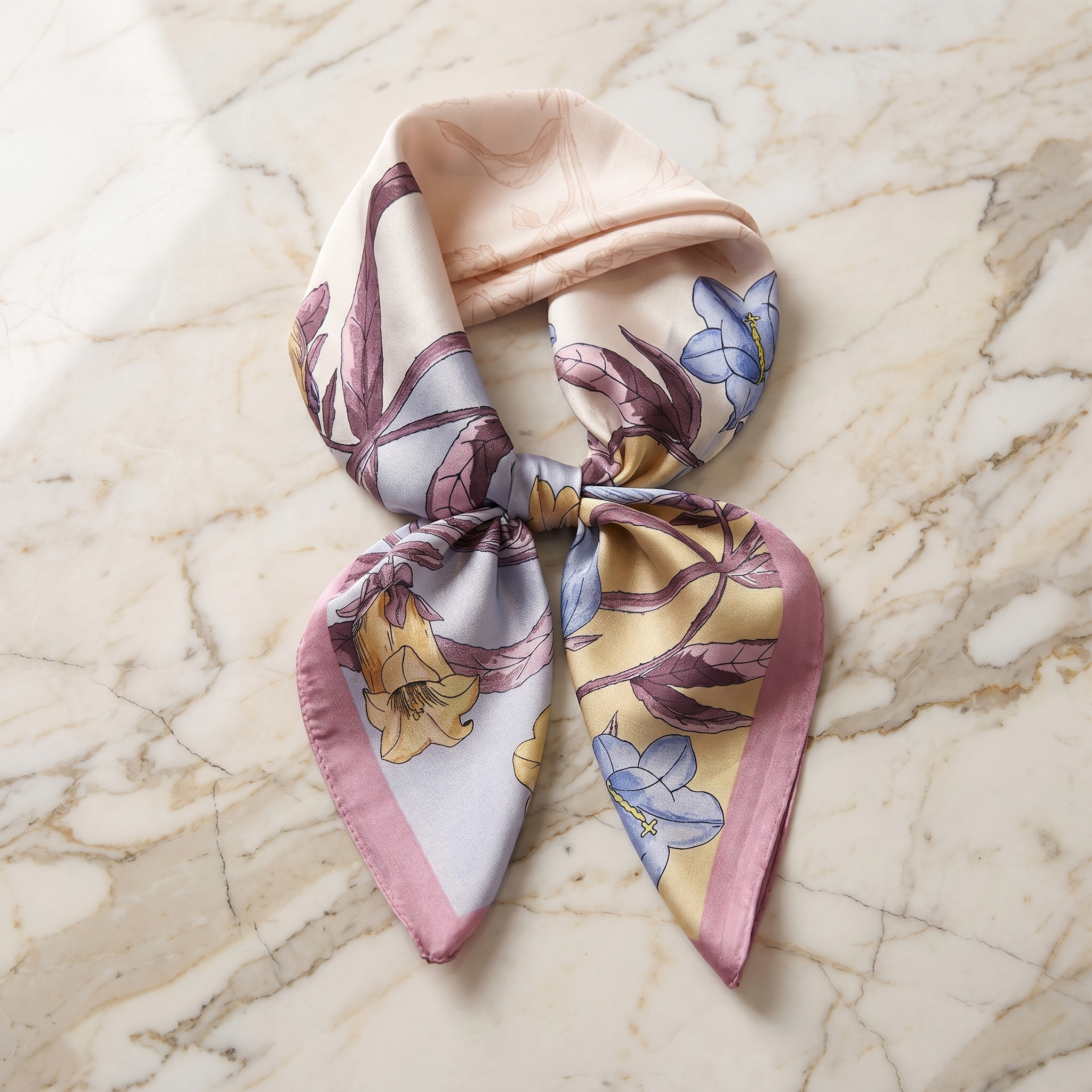 Bracksley multicolor floral satin scarf for women, 27 inch square — view 1