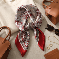 Bracksley multicolor paisley satin scarf for women, 27 inch square — view 2