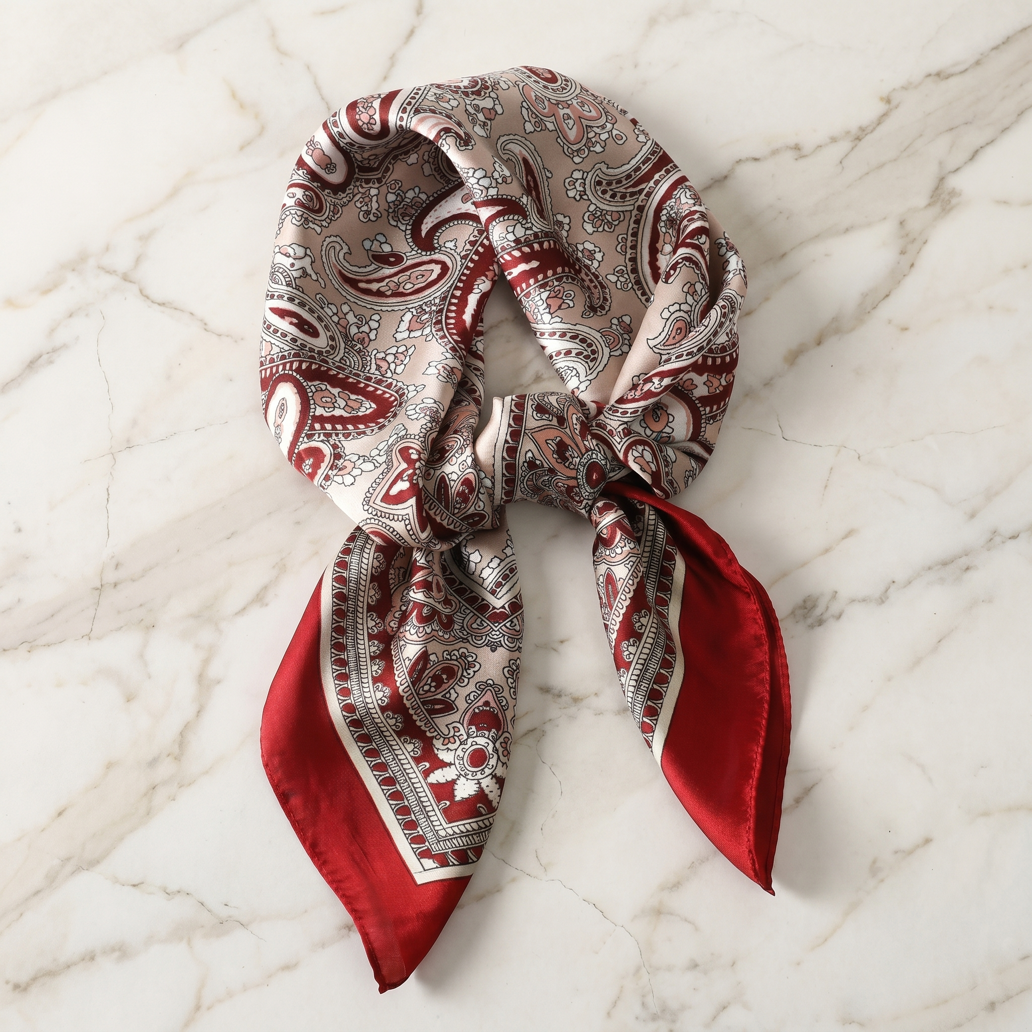 Bracksley multicolor paisley satin scarf for women, 27 inch square — view 1