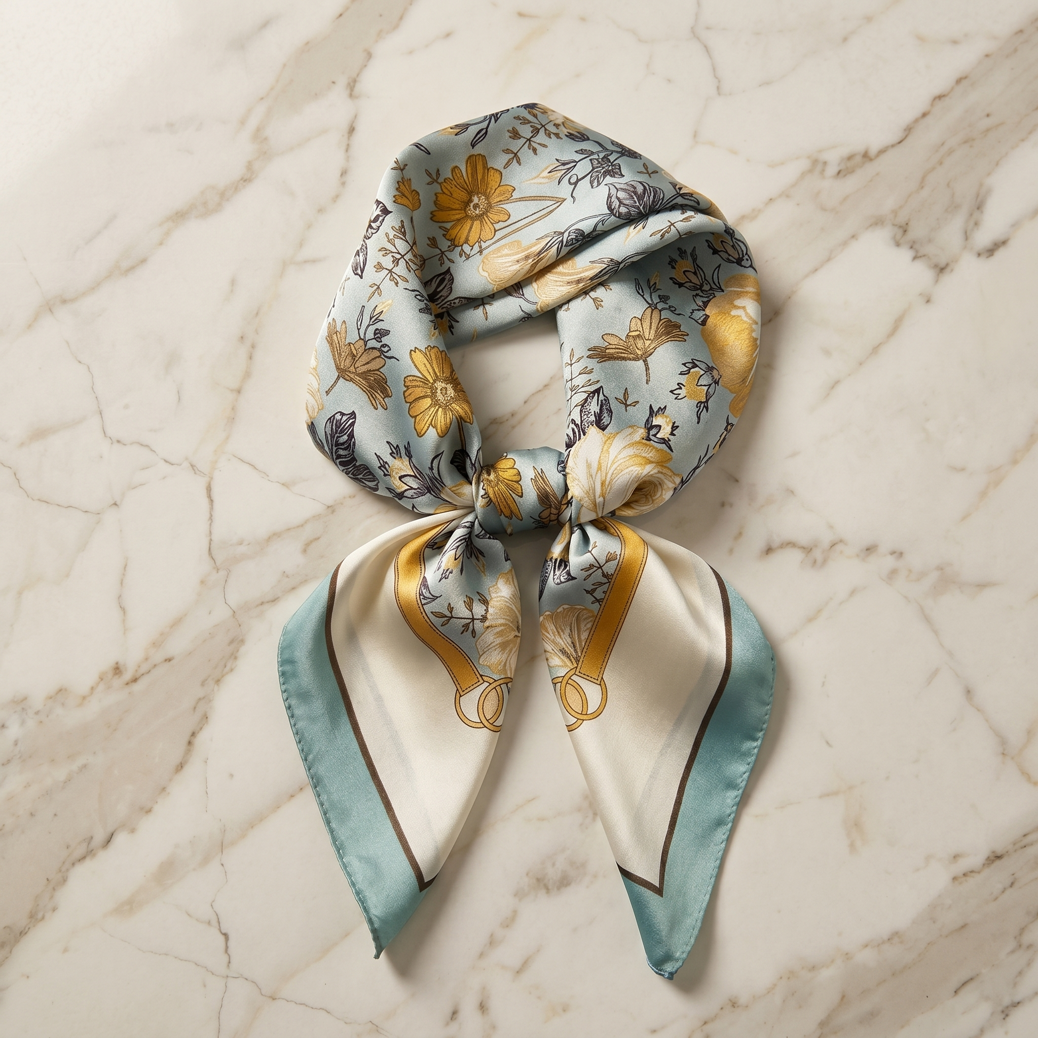 Bracksley multicolor floral satin scarf for women, 27 inch square — view 1