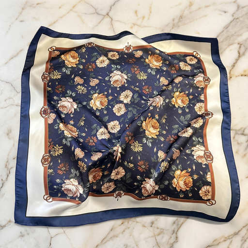 Bracksley multicolor floral satin scarf for women, 27 inch square — view 1