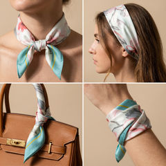 Bracksley multicolor floral satin scarf for women, 27 inch square — view 3