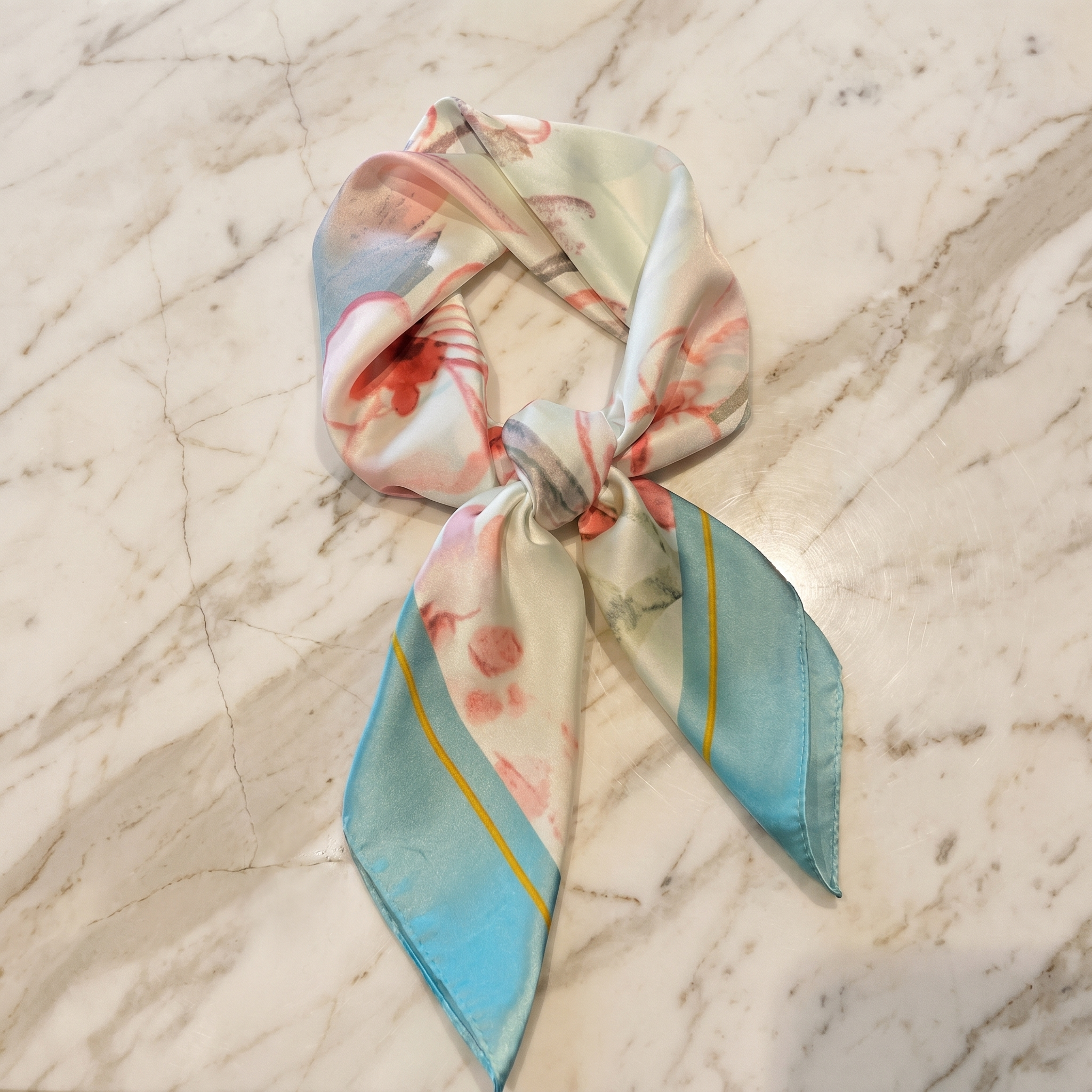 Bracksley multicolor floral satin scarf for women, 27 inch square — view 1