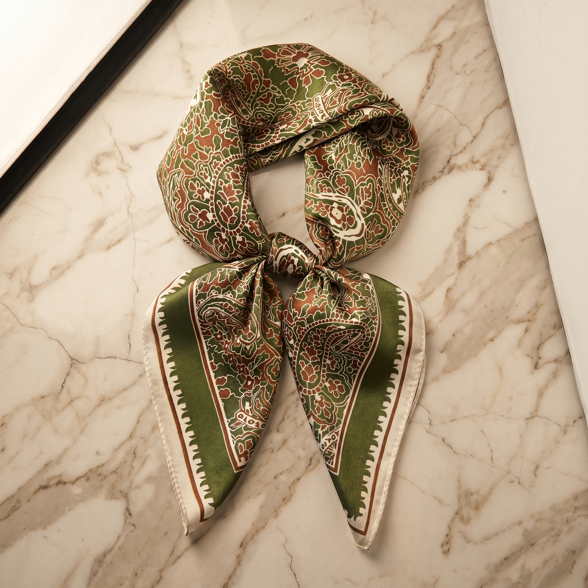 Bracksley multicolor paisley satin scarf for women, 27 inch square — view 1