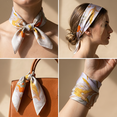 Bracksley multicolor floral satin scarf for women, 27 inch square — view 3
