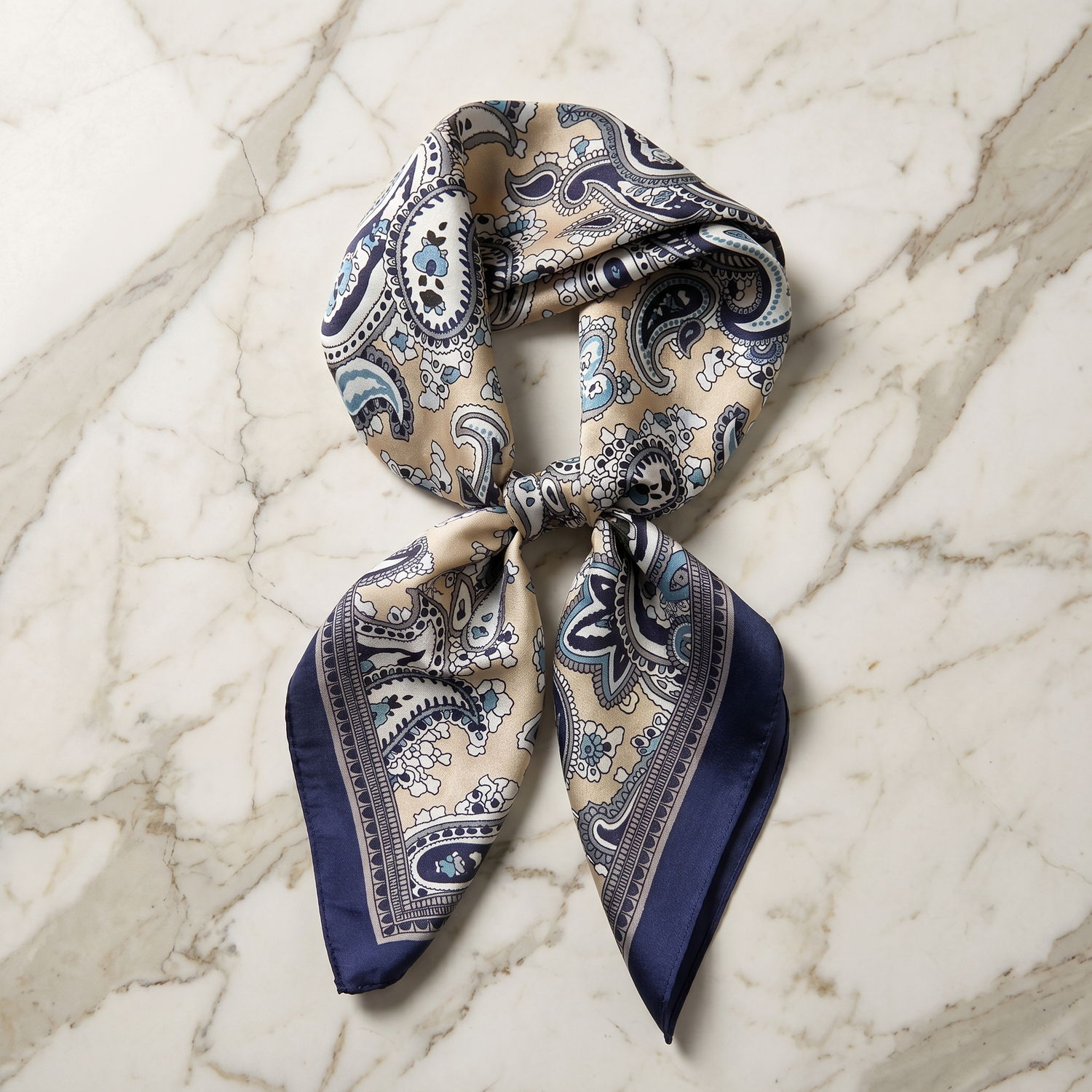Bracksley multicolor paisley satin scarf for women, 27 inch square — view 1