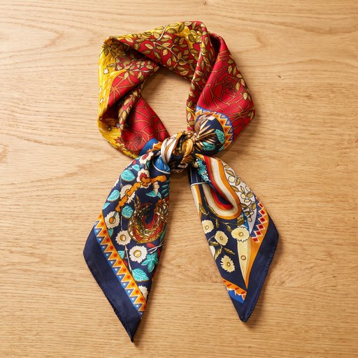 Bracksley multicolor floral satin scarf for women, 27 inch square — view 1