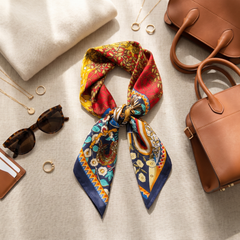 Bracksley multicolor floral satin scarf for women, 27 inch square — view 2