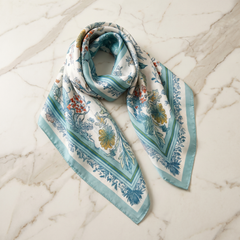 Bracksley multicolor floral satin scarf for women, 27 inch square — view 1