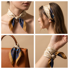 Bracksley gold klassisch satin scarf for women, 27 inch square — view 3
