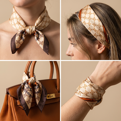 Bracksley gold klassisch satin scarf for women, 27 inch square — view 3