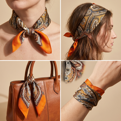 Bracksley multicolor paisley satin scarf for women, 27 inch square — view 3