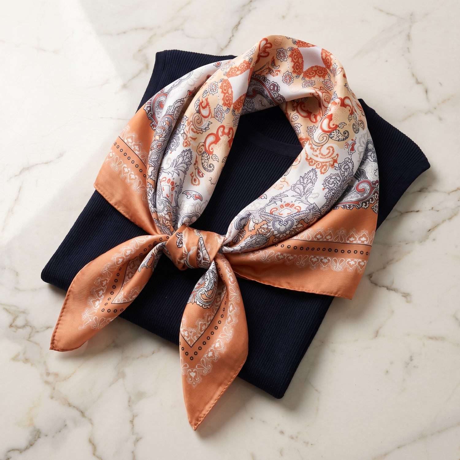 Bracksley multicolor paisley satin scarf for women, 27 inch square — view 1