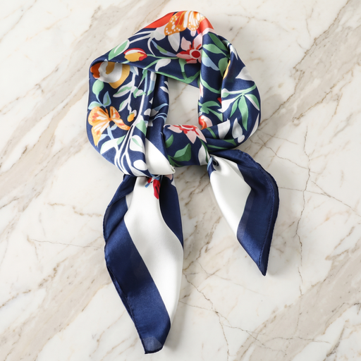 Bracksley multicolor floral satin scarf for women, 27 inch square — view 1