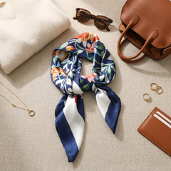 Bracksley multicolor floral satin scarf for women, 27 inch square — view 2