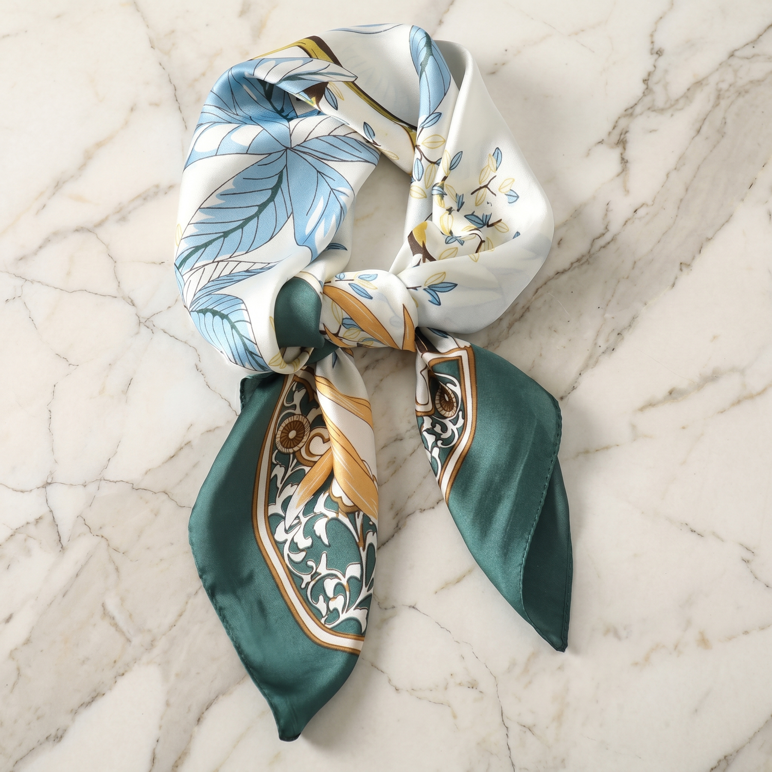 Bracksley multicolor floral satin scarf for women, 27 inch square — view 1