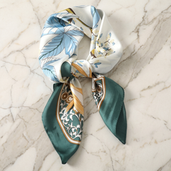 Bracksley multicolor floral satin scarf for women, 27 inch square — view 1