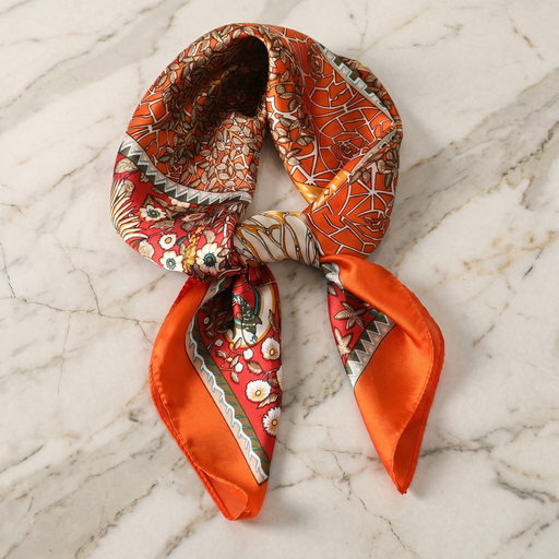 Bracksley multicolor floral satin scarf for women, 27 inch square — view 1