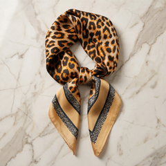 Bracksley multicolor animal satin scarf for women, 27 inch square — view 1