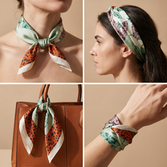 Bracksley multicolor floral satin scarf for women, 27 inch square — view 3