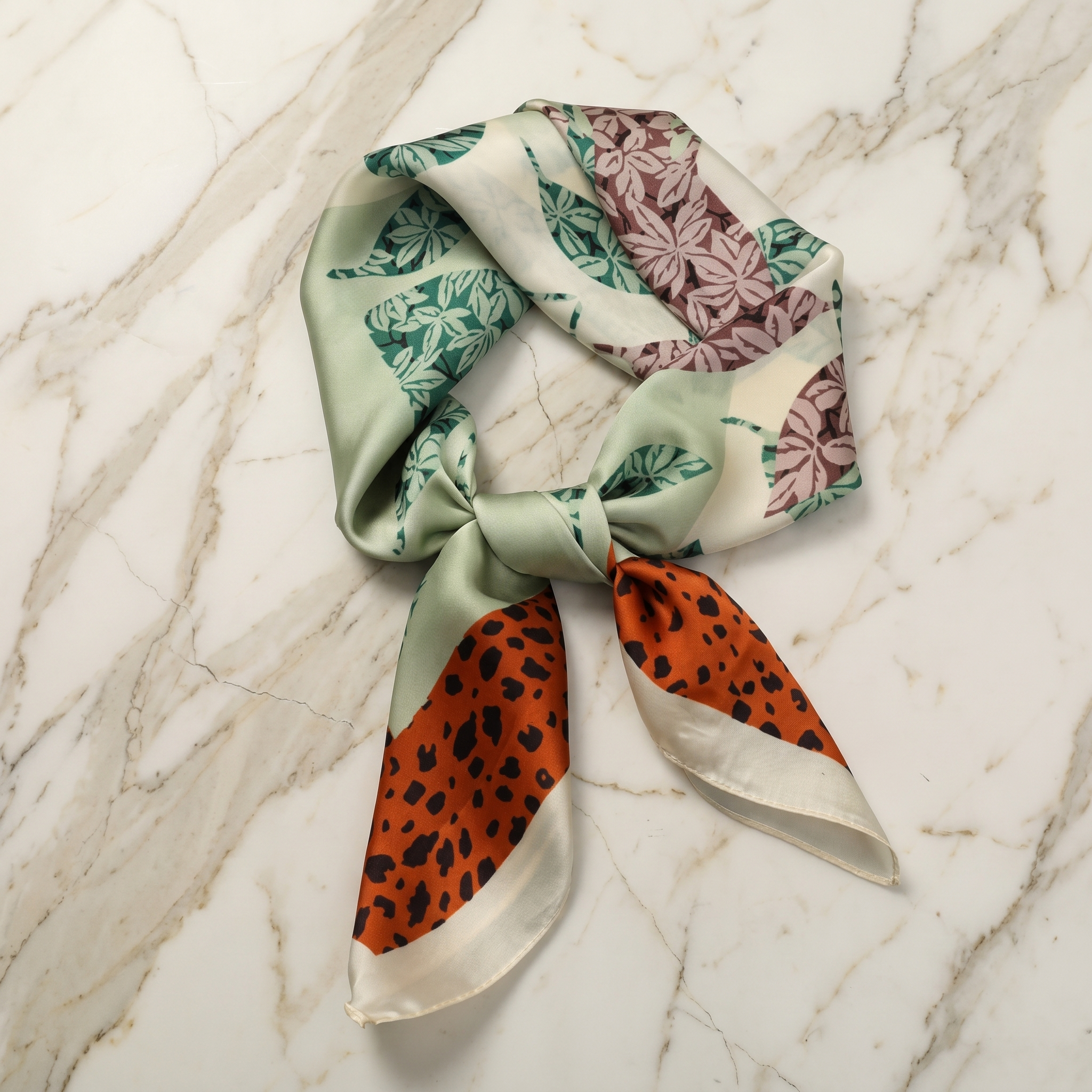Bracksley multicolor floral satin scarf for women, 27 inch square — view 1