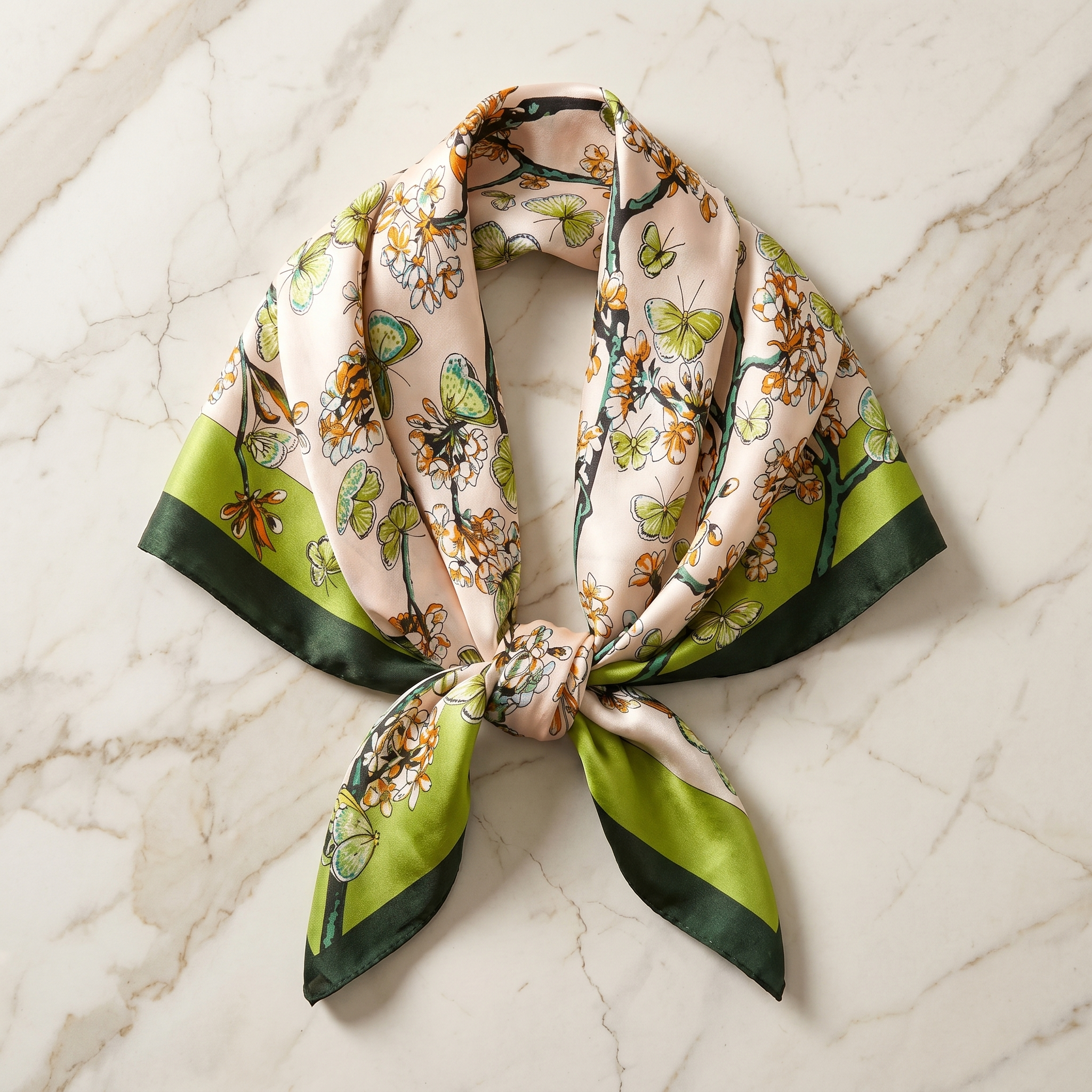 Bracksley multicolor floral satin scarf for women, 27 inch square — view 1