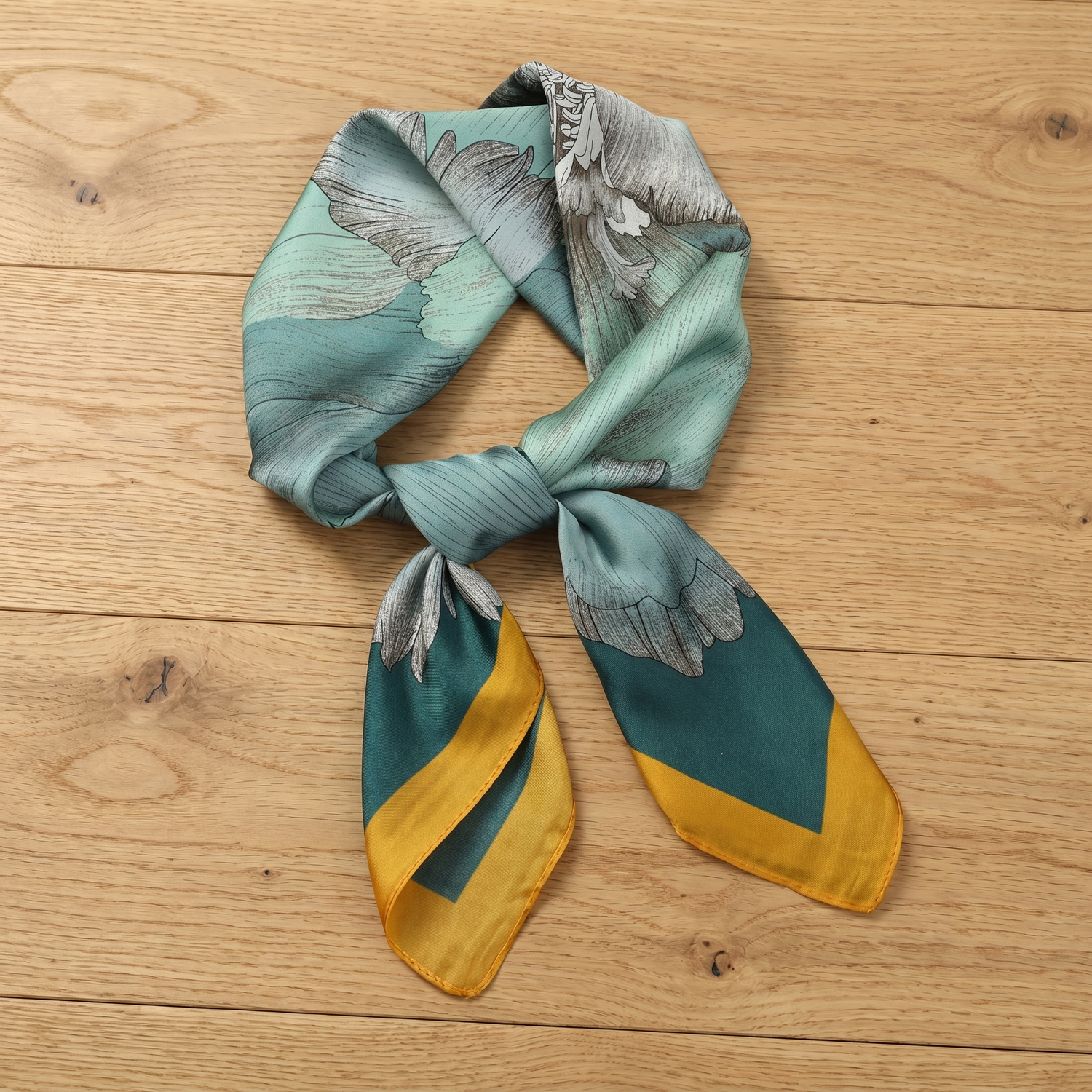 Bracksley multicolor floral satin scarf for women, 27 inch square — view 1