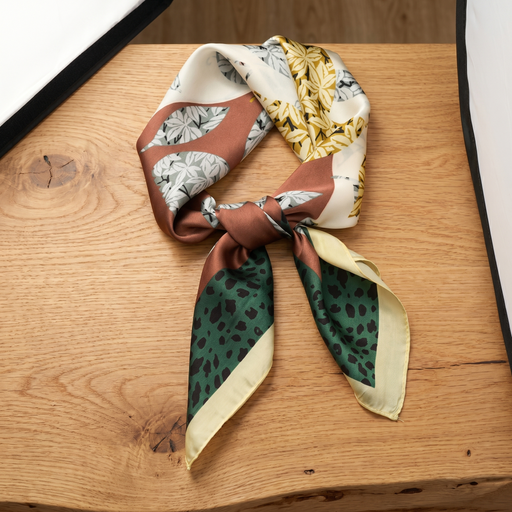 Bracksley multicolor floral satin scarf for women, 27 inch square — view 1