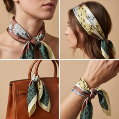 Bracksley multicolor floral satin scarf for women, 27 inch square — view 3