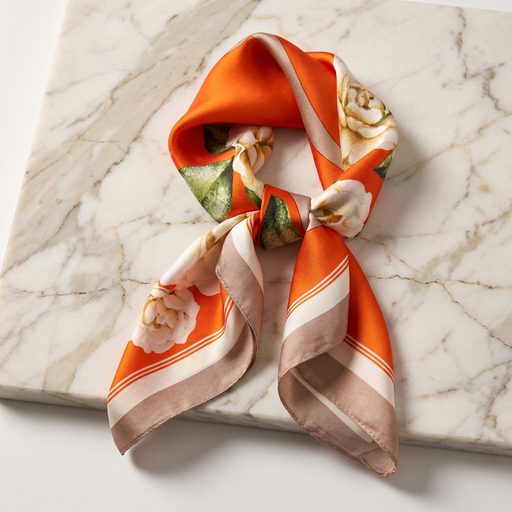 Bracksley multicolor floral satin scarf for women, 27 inch square — view 1