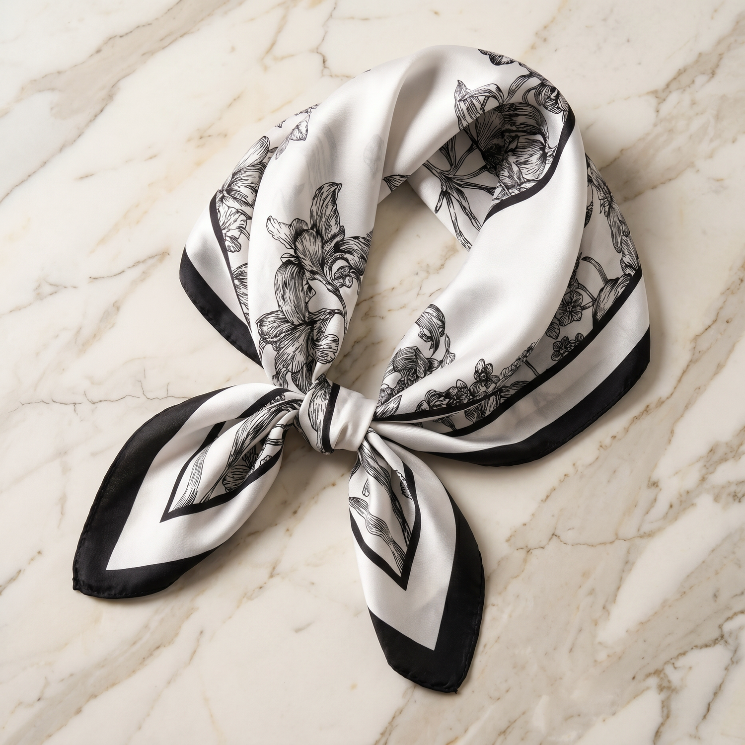 Bracksley multicolor floral satin scarf for women, 27 inch square — view 1