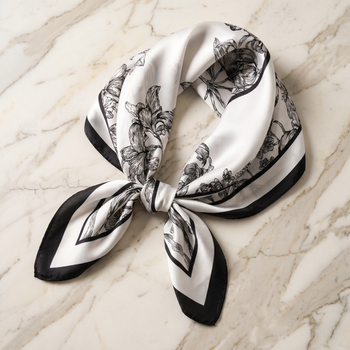 Bracksley multicolor floral satin scarf for women, 27 inch square — view 1