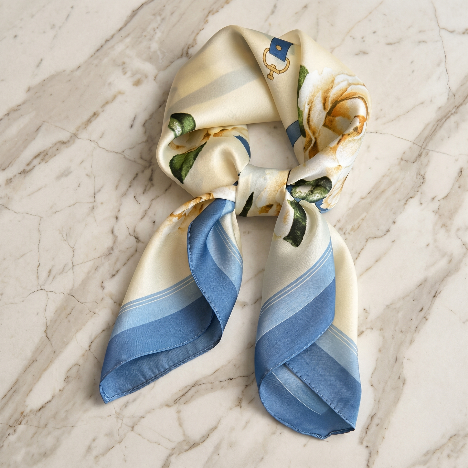 Bracksley multicolor floral satin scarf for women, 27 inch square — view 1