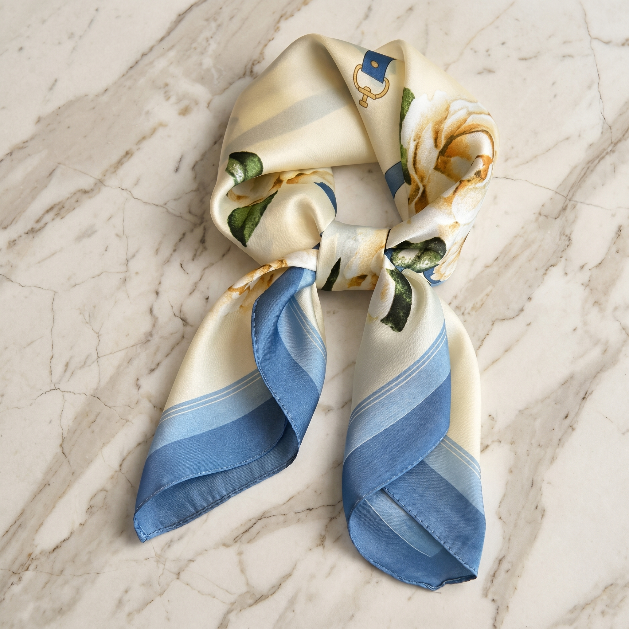 Bracksley multicolor floral satin scarf for women, 27 inch square — view 1