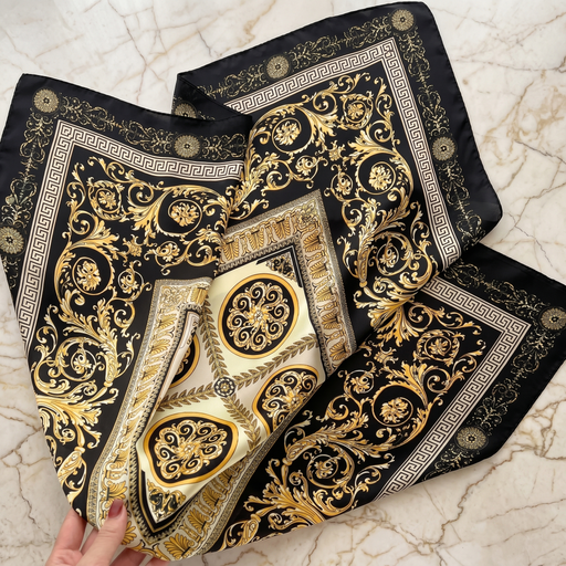 Bracksley gold klassisch satin scarf for women, 27 inch square — view 1