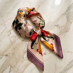 Bracksley multicolor floral satin scarf for women, 27 inch square — view 1